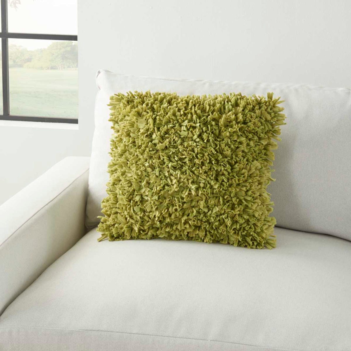 SHAG DL660 LIME 17 x 17 THROW PILLOW