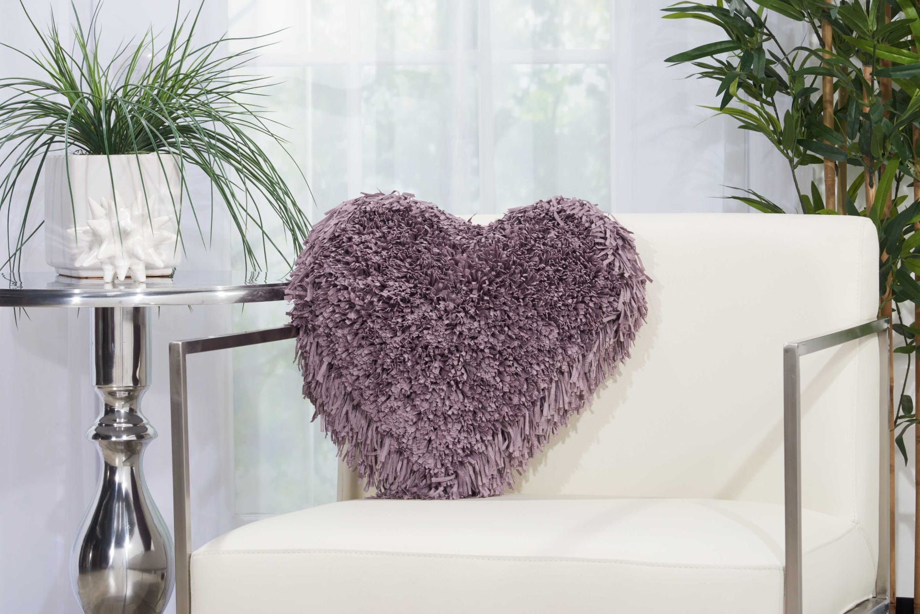 Purple shag pillow top