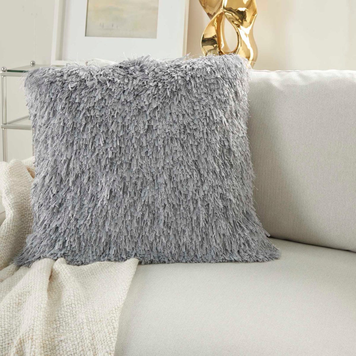 Shag throw pillow outlet