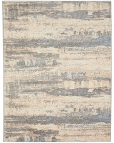 Solace SLA08 Ivory/Grey/Blue Rug 2'3" x 7'3"