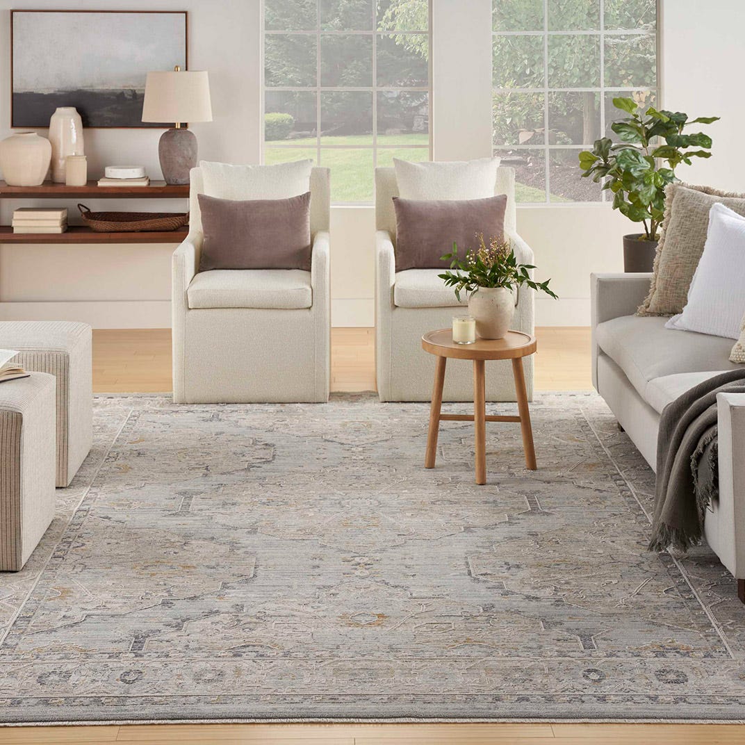 Celestial Abstract Ivory/Blue Rug, CES02 | Nourison